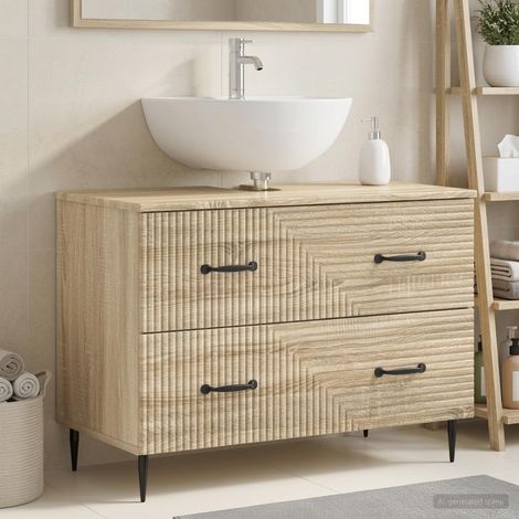 vidaXL Armadio per Lavabo da Bagno HAARLEM Rovere Sonoma