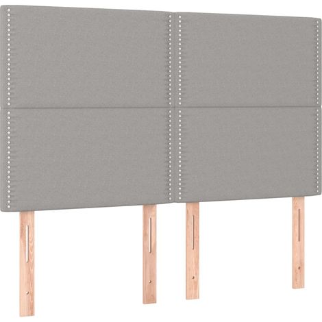 Testiera letto accessorio mobile camera da letto in 4 parti 72 x 5 x 78/88 cm tessuto grigio chiaro TDL0206037