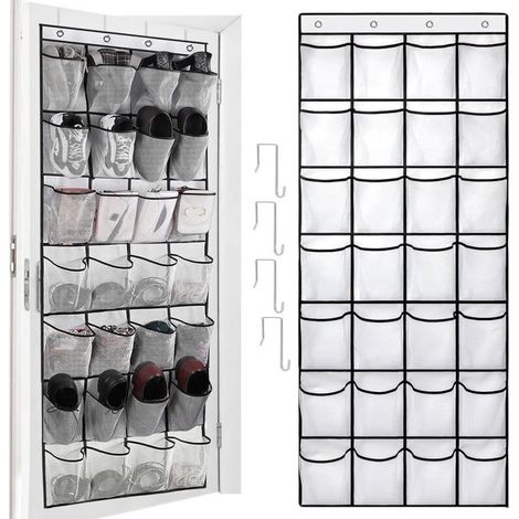 Scarpiera sospesa – 28 scomparti, contenitore a parete in tessuto non tessuto, facile da installare, ideale per ingresso o cabina armadio.