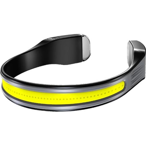 Lampe frontale LED COB rechargeable, USB-C à charge rapide, légère, 90 g, avec lumière de sécurité rouge, 3 modes pour course à pied, pêche, randonnée, camping, noir (noir, aucun) (1/5)