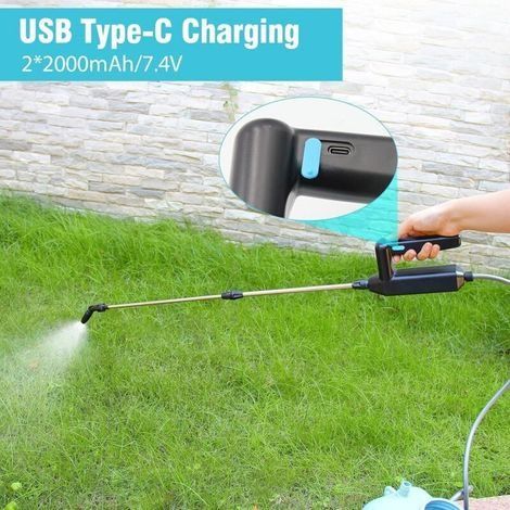 Elektrische Pflanzenspritze mit 60–110 cm Teleskopstange, 3 Sprühdüsen und 3 m Schlauch (1/3)