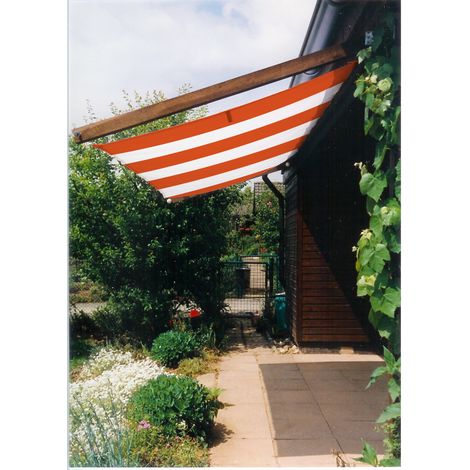 Sonnensegel 270 x 140 cm - Farbe orange-weiß (1/3)