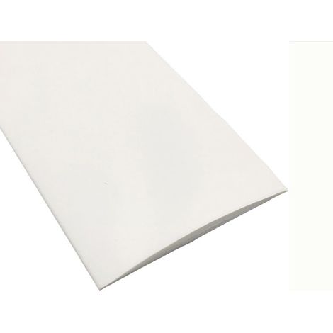 Bande de Transition de Sol 1 m x 5 cm en PVC, Seuil de Sol Stratifié Plat - Blanc (1/5)
