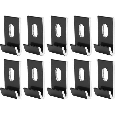 10 pièces Clips de Base fixations à crochets attache ensemble de luminaires pour serres en aluminium noir (1/5)