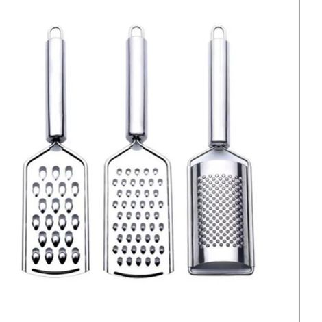 Râpe à fromage en inox, râpe culinaire avec zesteur, lot de 3 râpes manuelles pour citron, orange, fromage, chocolat et noix, passe au lave-vaisselle. (1/5)