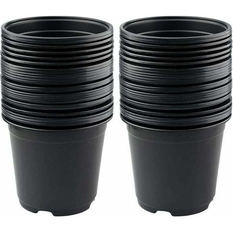 Lot de 50 Pots de Fleurs en Plastique Noir de 15 cm pour Plantes succulentes, légumes et boutures zhuoxuan