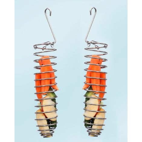 Comedero colgante para loros, cestas de comida para loros de 2 piezas, soporte para comida de aves, comedero de frutas, accesorios para alimentar a las aves en la jaula