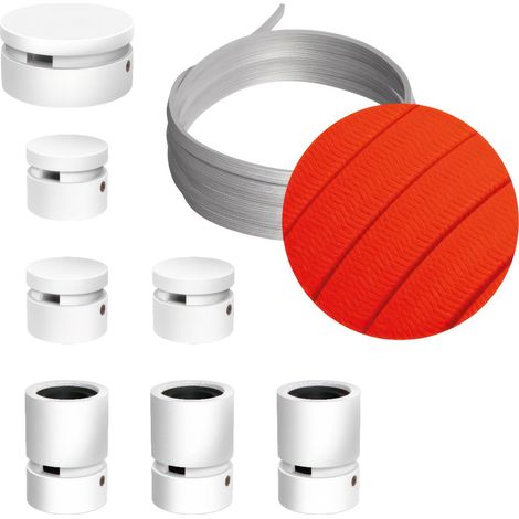 Sistema Filé Linear Kit - con cavo di 5 m per catenaria e 7 componenti in legno verniciato bianco per interni