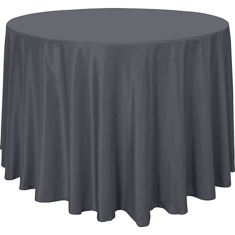Cette nappe ronde au toucher soyeux est idéale pour les restaurants, les mariages et toutes sortes de réceptions. Gris, diamètre 228 cm