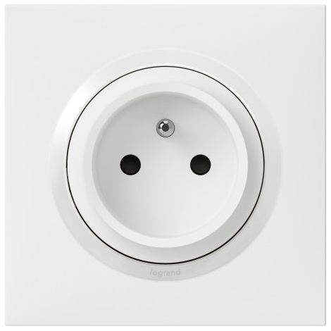Legrand 600728 2P+T White Dooxie easyréno 16A Shallow-Depth Outlet with Faceplate