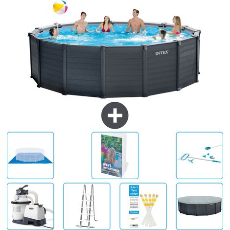 Intex Piscine Graphite Panel Ronde - 478x124 cm - 8-pièces  S573 (1/3)