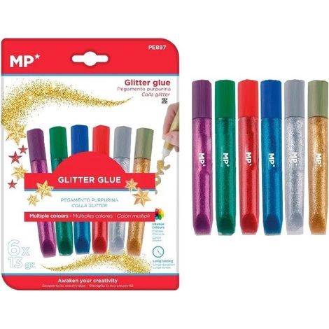 Colla liquida glitterata, 6 colori