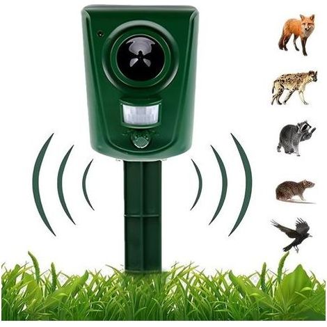 Répulsif pour chat, Répulsif à ultrasons pour chat, Répulsif pour animaux fonctionnant sur piles, Répulsif dissuasif extérieur étanche avec détecteur de mouvement pour jardin, cour, champ, ferme (1/5)