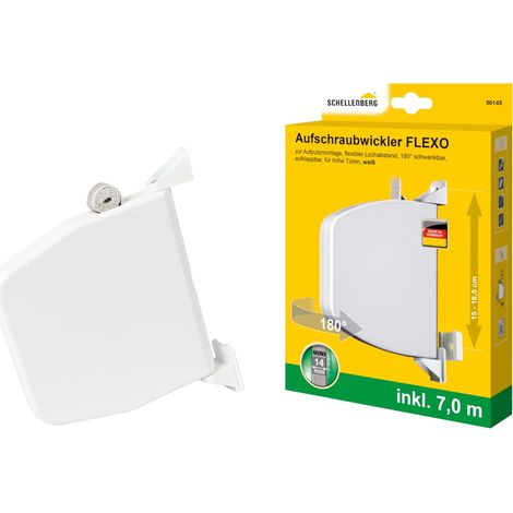 Schellenberg 50145 Avvolgitore a vite Flexo Mini con cinturino, bianco, Interasse fori 15-16,5 cm (1/5)