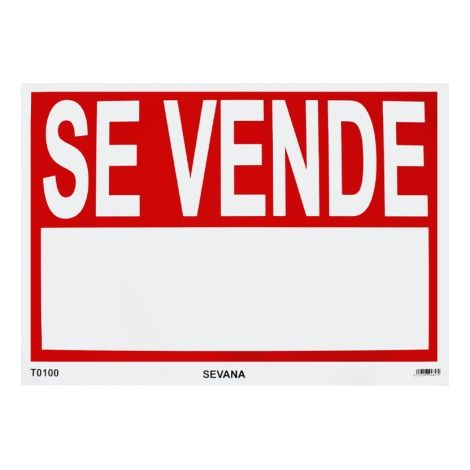 Cartel 100x70 "Se Vende" - Rojo - Blanco
