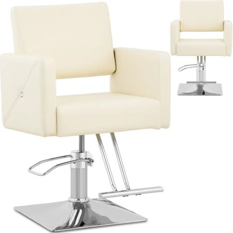 Sill贸n de barbero Carlisle con reposapi茅s - color crema (1/5)