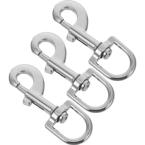 de 3 mousquetons pivotants en métal pour laisses de chien