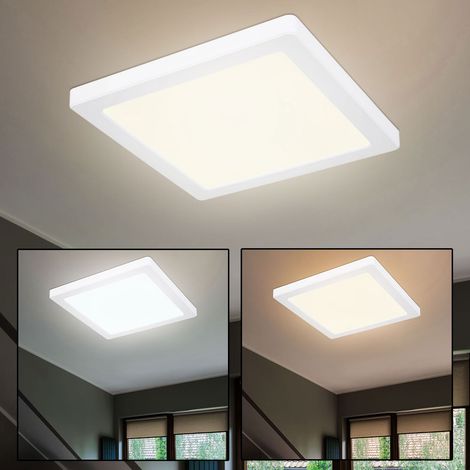 Plafoniera LED pannello plafoniera camera da letto, bianco moderno, CCT, 18W 1500lm 3000K-6500K bianco caldo-bianco freddo, LxPxH 21,7x21,7x1,7 cm (1/5)
