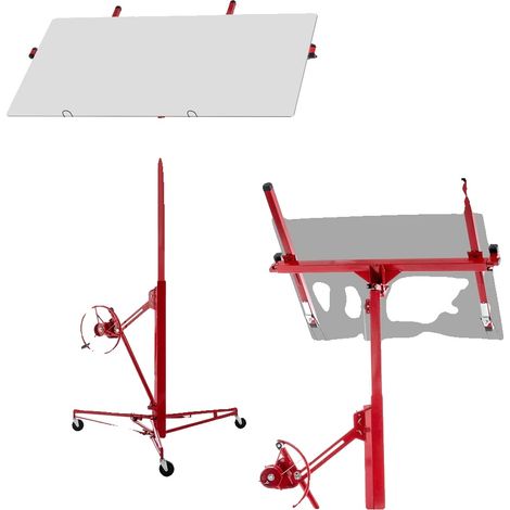 Lève-plaque de plâtre, Capacité de charge maximale 68 kg, Design pliable, 350-Rouge (1/2)