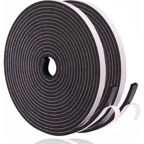 Selbstklebende Tür- und Fensterdichtung – Gummidichtung – Stoßfest – Schalldämmend – Wasser- und staubdicht – 5 x 3 mm x 20 m, Schwarz (1/4)