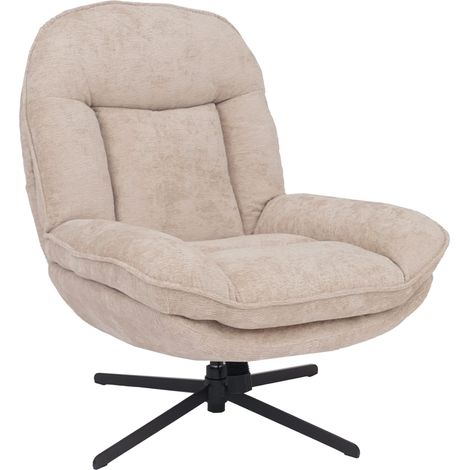 Fauteuil relax HWC-P32, fauteuil TV à suspension Nosag, fauteuil rembourré, pivotant, métal, tissu/textile chenille (370 (1/5)