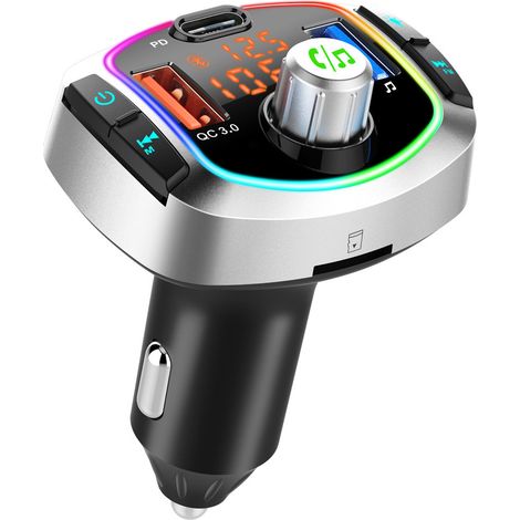Nouveau lecteur MP3 de voiture BC63 coloré, récepteur Bluetooth multifonctionnel, chargeur de clé USB, compatible PD+QC3.0 – Noir (1/3)