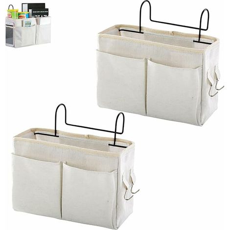 Panier de rangement suspendu de chevet organisateur multifonctionnel pour lits superposés et lits d'hôpitaux dortoirs rails de lit (1/5)