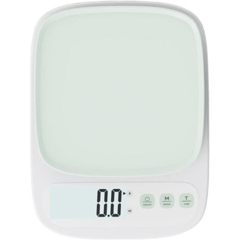 BUNTHAUS Balance de cuisine minimaliste et précise, Capacité de 10 kg, graduation de 1 g (0,035oz), grand écran LCD, fonction tare et unité ml Vert (10 kg/1 g)