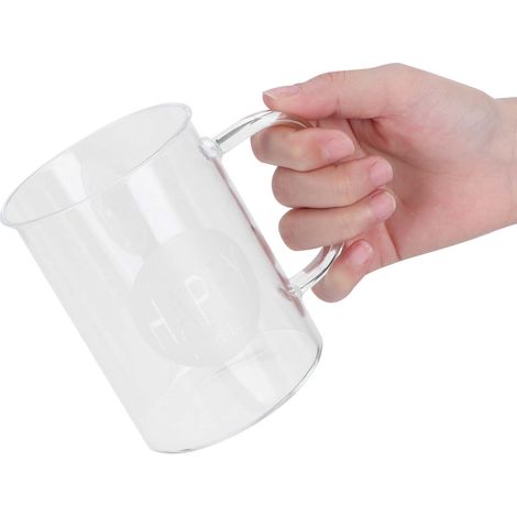 Tasse à café de 350 ml en verre borosilicate transparent de haute qualité avec anse, idéale pour le thé au lait et les boissons chaudes. (1/5)