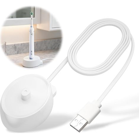 Ladegerät für elektrische Zahnbürsten, kompatibel mit Braun Oral-B iO3, iO4, iO5, iO6 und 3757 tragbare Notfall-USB-Ladestation für unterwegs, wasserdicht Ersatz-USB-Ladestation Netzkabel (1/5)