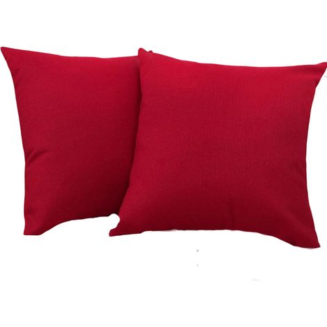 Housse De Coussin Extérieur - 18 X 18 Pouces - Tissu Faux Lin Imperméable Et Résistant Aux UV - Fermeture Éclair Cachée - Lot De 2 (1/5)
