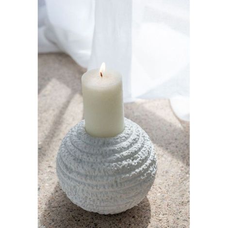 J-Line Chandelier Creta Rond Ciment Blanc Large (1/5)