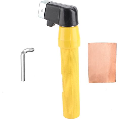 Portaelectrodos, herramienta de soldadura, abrazadera para electrodo de soldadura por arco de 400 A (amarillo) (1/5)
