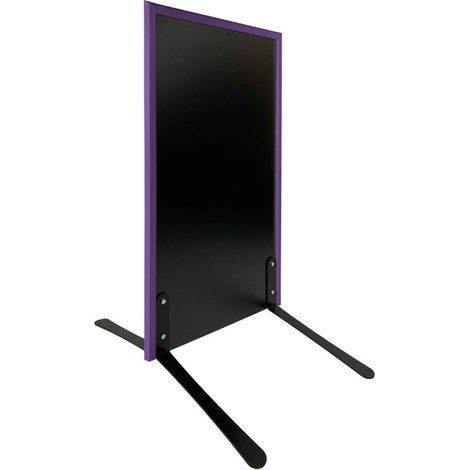 Panneau trottoir avec cadre violet sur piétement noir effet ressorts - Dimensions 105 x 56 cm (1/5)