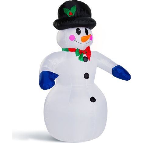 MONZANA® Aufblasbarer Schneemann XXL 240cm LED Beleuchtet Befestigungsmaterial IP44 Außen Witterungsbeständig Weihnachtsdeko Weihnachtsfigur Christmas