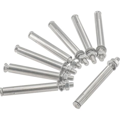 Lot de 8 boulons d'expansion en acier inoxydable 304 - Ancrages muraux et au sol robustes pour béton et brique (M8 × 100 mm) (1/5)