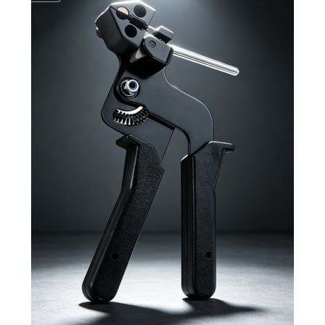 Pince à colliers de serrage en acier carbone outil de serrage et coupe pour colliers inox jusqu'à 12 mm de largeur poignée antidérapante en PVC outil de cerclage à verrouillage automatique (1/5)