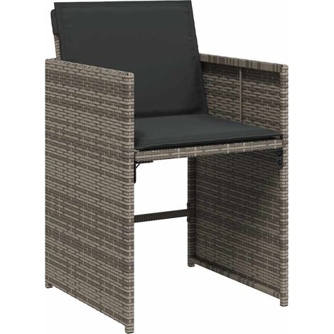 Sillones de jardín con cojines 4 uds ratán sintético gris vidaXL (1/5)