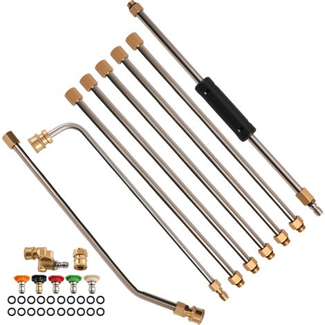 4000PSI Pressure Washer Extension Kit Brass Garden Cleaning Wand 5 Nozzles (1/5)