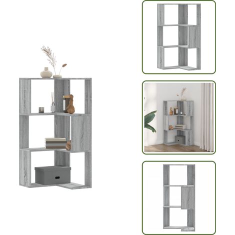 Stauraum - vidaXL Eck-Bücherregal 3 Böden Grau Sonoma 50x50x102 cm Holzwerkstoff - Wohnzimmerregal