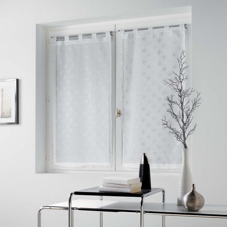 Paire de Voilages "Damina" 60x90cm Blanc (1/2)