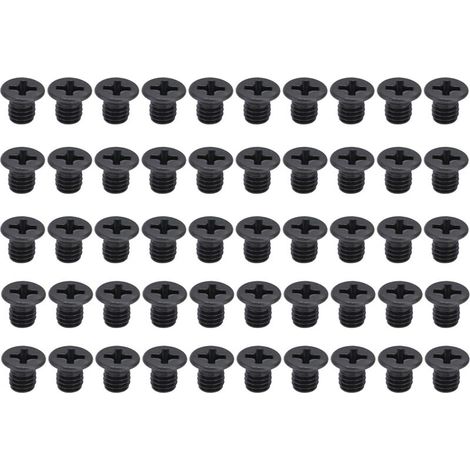 50Pcs Vis tête fraisée cruciformes acier noir M3x4 (1/5)