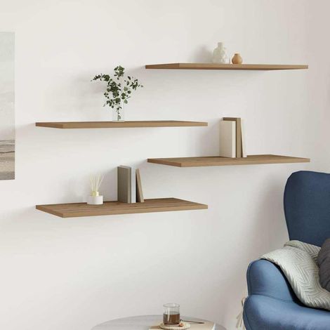 vidaXL Mensole Parete 4pz Rovere Artigianale 60x30x1,5cm in