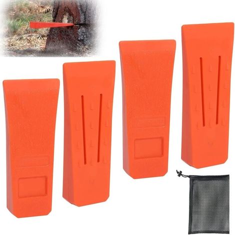6" Coin D'Abattage pour TronçOnneuse avec Pointes pour Un Abattage SûR, ABS Coins éclateurs pour Jardinage avec Poche, Robuste et Durable, Outil Accessoire pour Bûcheron (4 Pièces) (1/4)