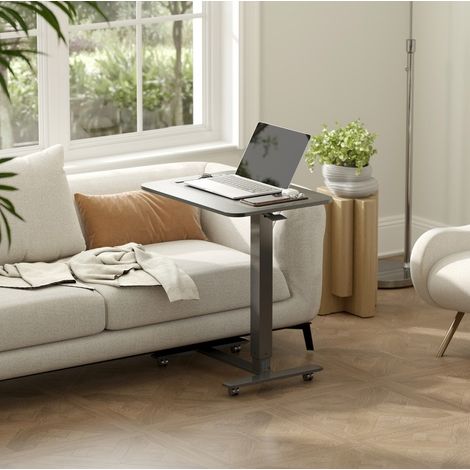 MEUBLIV Mobiler Sitz-Steh-Schreibtisch schwarz 65 x 48 cm, höhenverstellbar 73-110 cm (1/5)