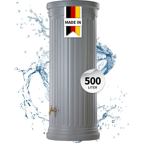 GARANTIA Säulentank Regentonne 500 Liter steingrau (1/5)