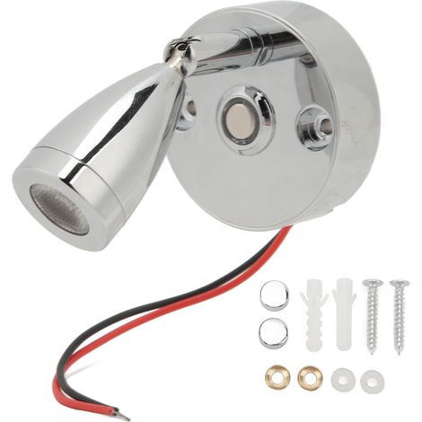 Lampe de lecture pour camping-car, chargement USB, commande tactile, alliage d'aluminium chromé, DC12 à 24V, pour camping-car, remorque, bateau (1/5)
