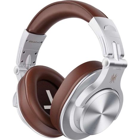 Casque Bluetooth sans Fil BT5.2 avec 72 Heures A70, Réduction de Bruit CVC 8.0, 3 Câbles, Léger Confortable, Pliable, Partage de Musique, Compatible Téléphone, DJ, Piano, Guitare (Argent) (1/5)