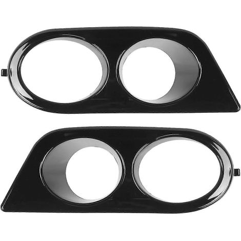 Lot de 2 caches antibrouillards avant à double orifice, accessoire auto compatible avec BMW E46 M3 (2001-2006), noir brillant (1/5)