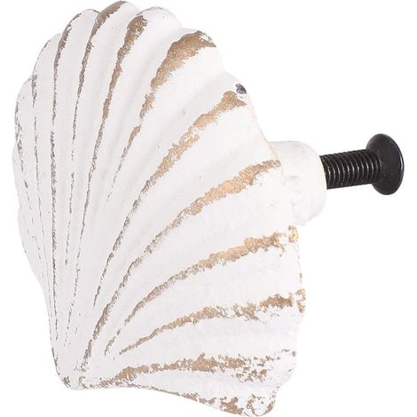 Poignées de tiroir Healeved en fer blanc vintage avec motif coquillage, poignée à un trou pour